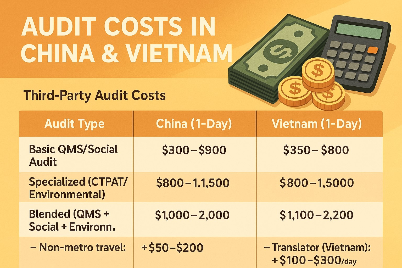 Audit Costs in China & Vietnam