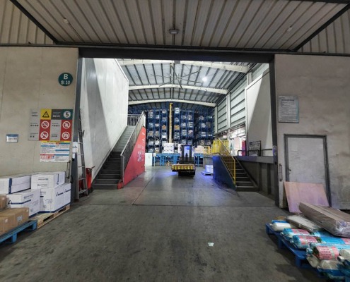 third-party factory audit at warehouse dispatch area